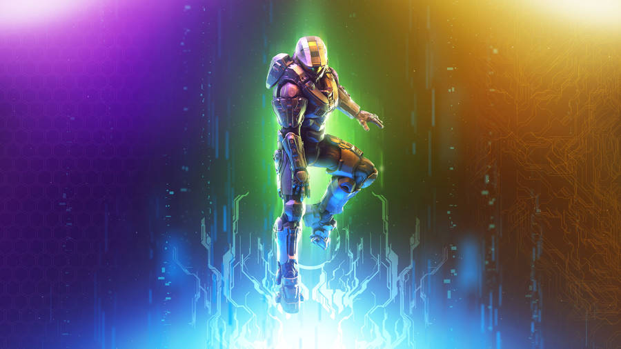 Download Master Chief Rainbow Artwork Wallpaper | Wallpapers.com