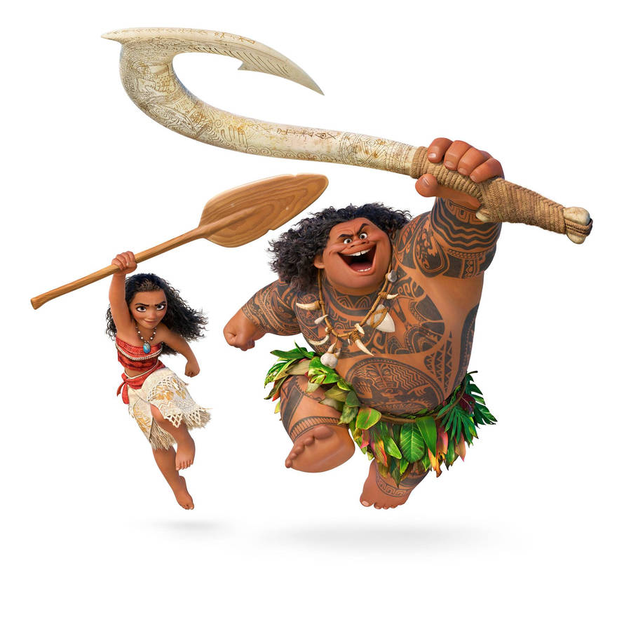 Download Maui Moana Hands Up Wallpaper | Wallpapers.com