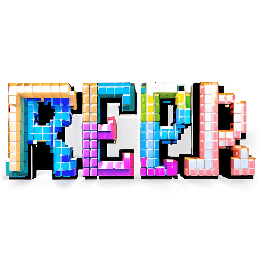 Pixelated Letters PNG flm8