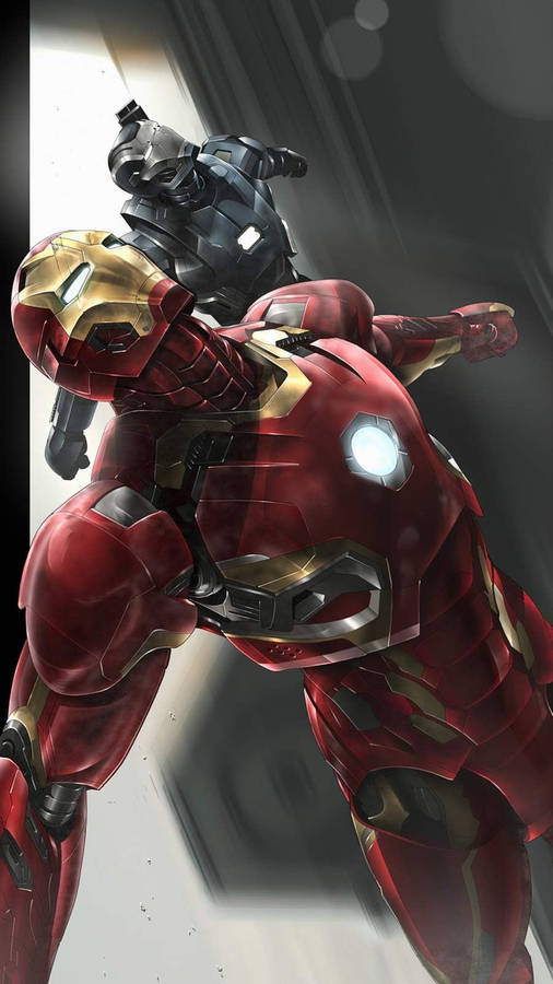 Marvel iPhone Iron Man og War Machine wallpapern ser helt cool ud.