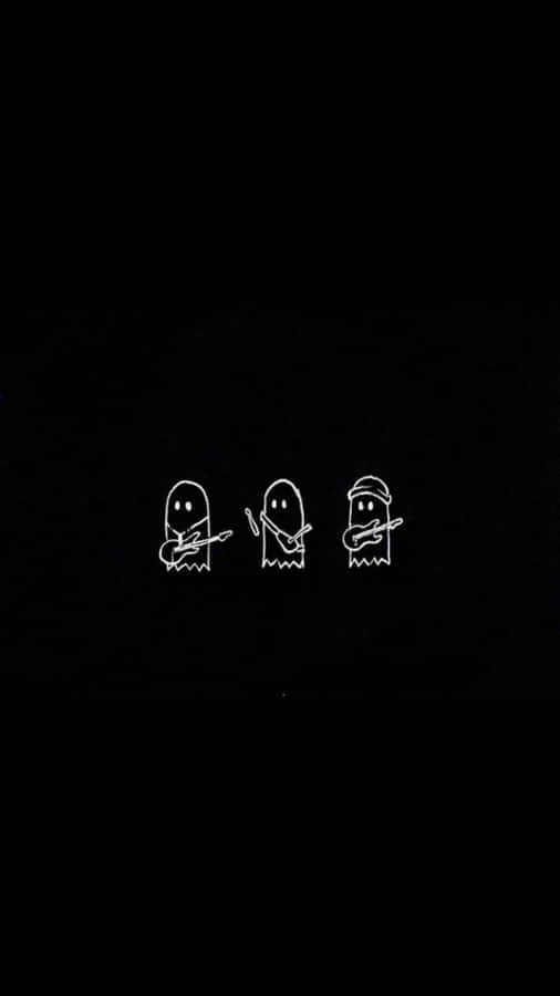 Arte Minimalista de Trio de Fantasmas