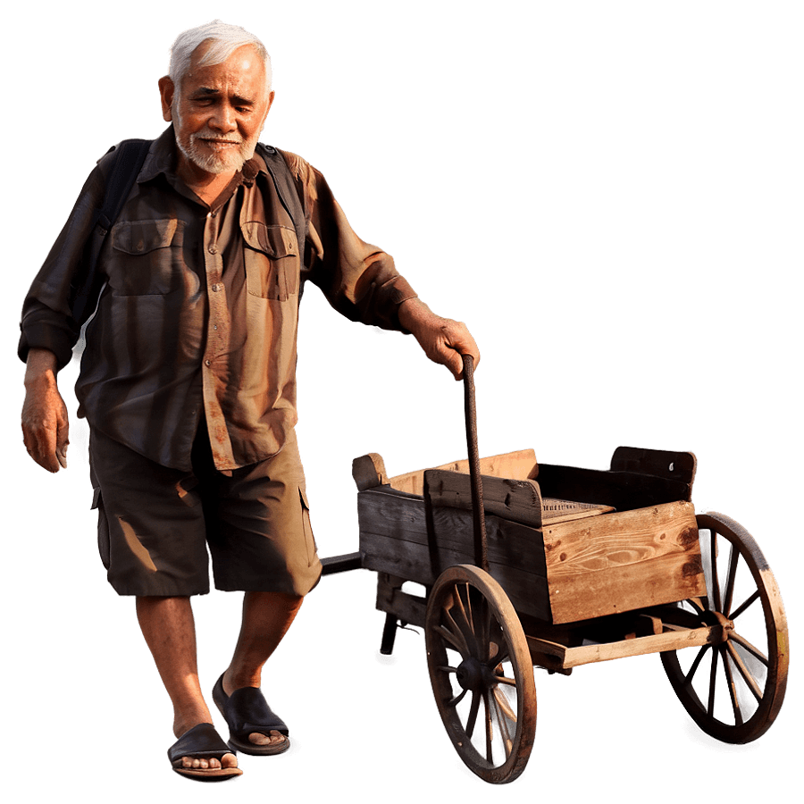 Old Man and Sunset PNG fem