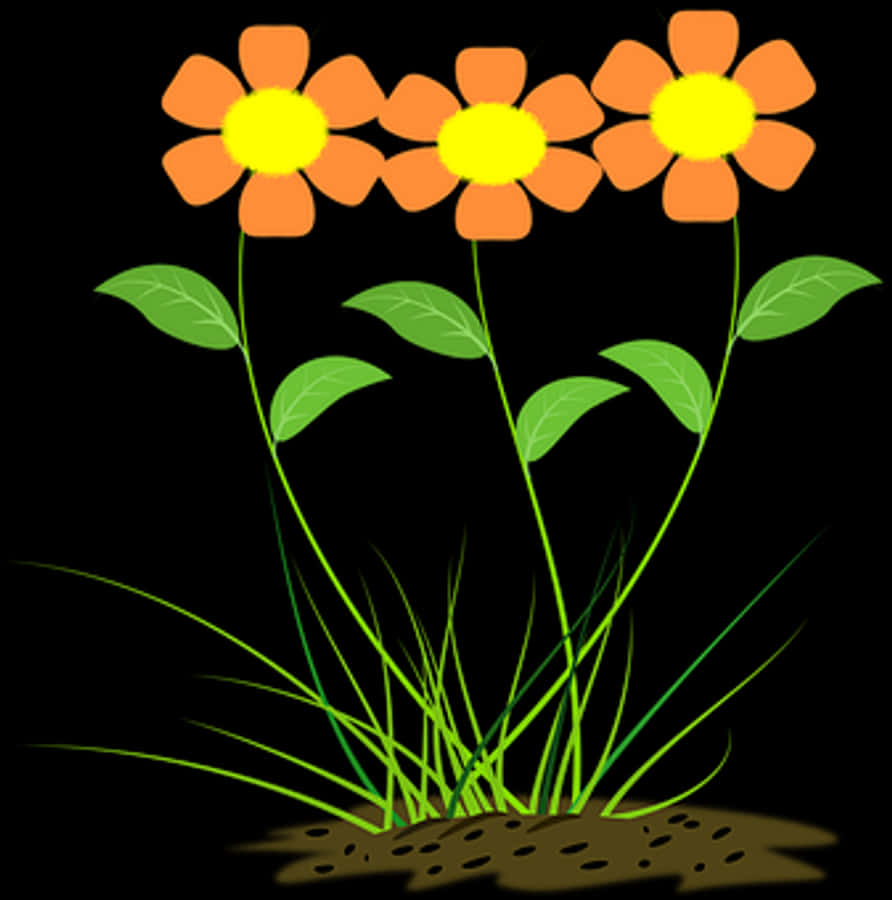 Colorful Cartoon Flowers Illustration