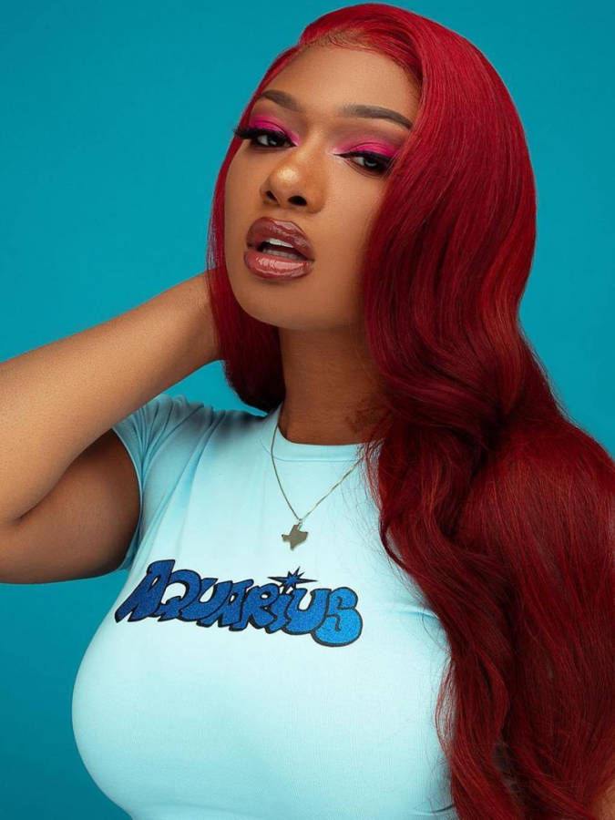 Download Megan Thee Stallion Red Hair Wallpaper | Wallpapers.com