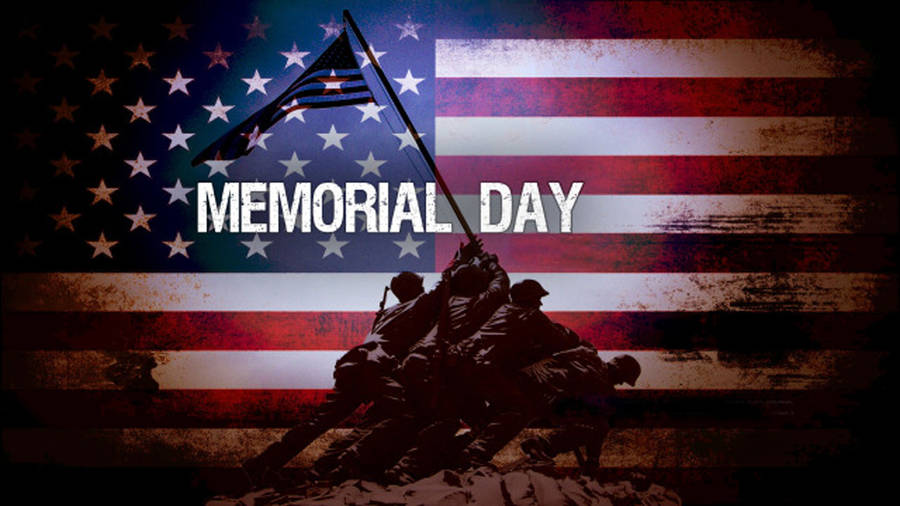 Download Memorial Day Soldiers On Flag Vintage Theme Wallpaper