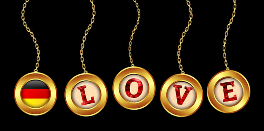 German Love Golden Pendant Design