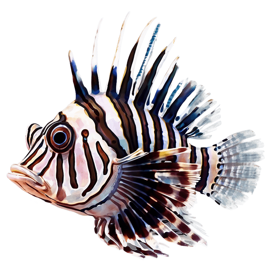 Striped Lionfish Artwork PNG mlt66