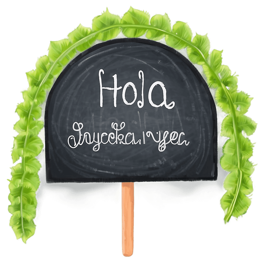 Hola in Chalkboard Style PNG 06242024