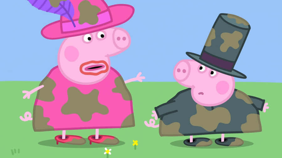 PeppaPig che ride dopo aver apprezzato una barzelletta.