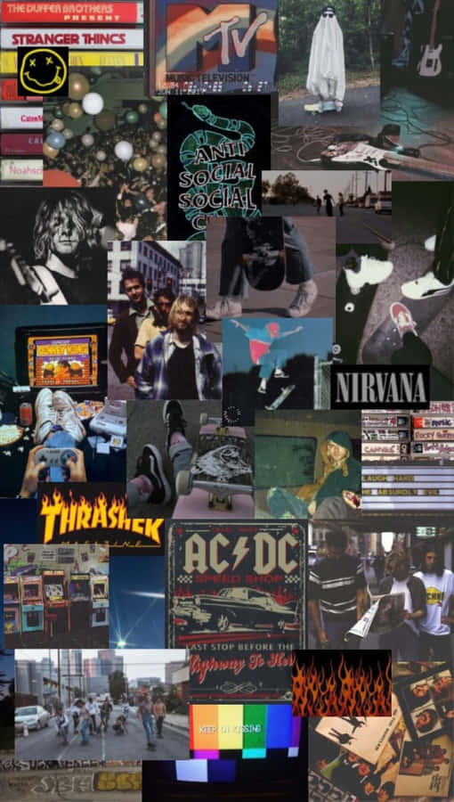 Collage della Cultura Skate Retro