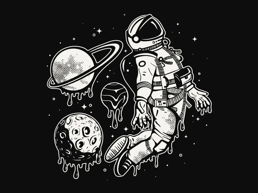 Black Drippy Outer Space