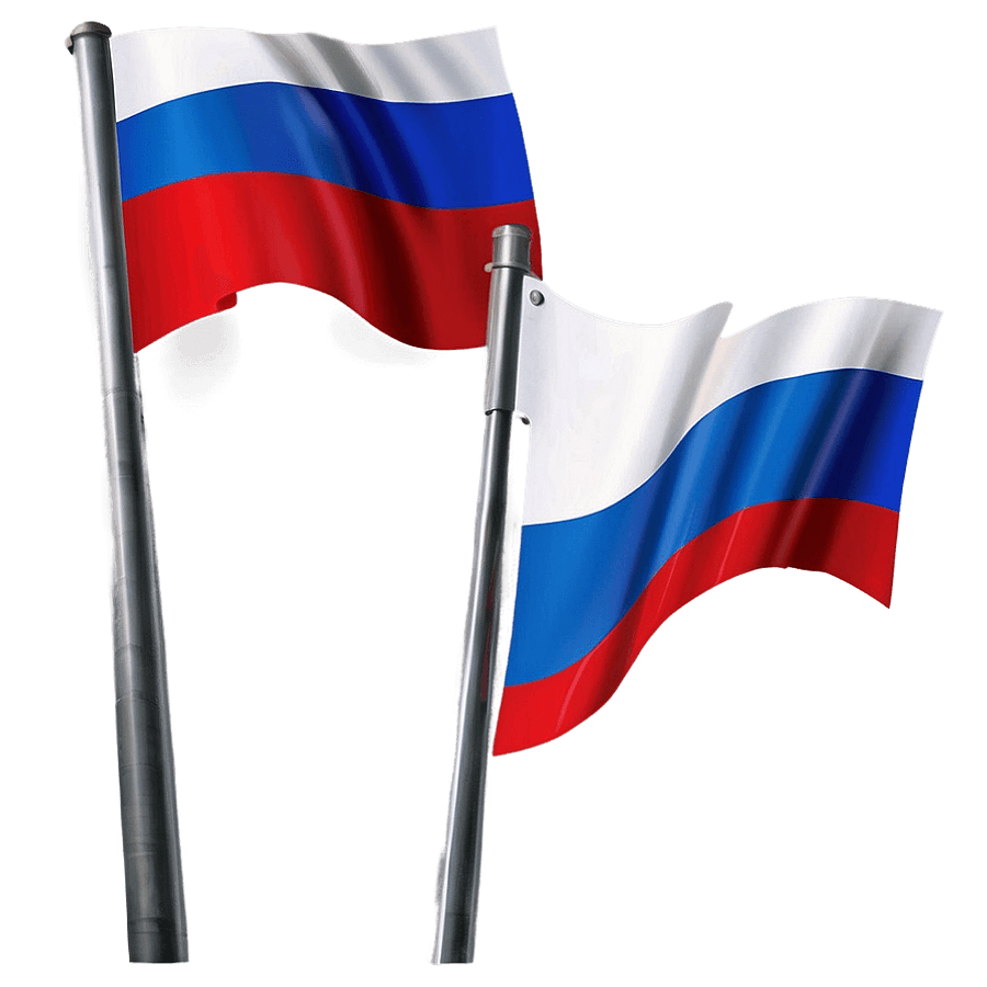 Russian Flag with Pole PNG 05262024