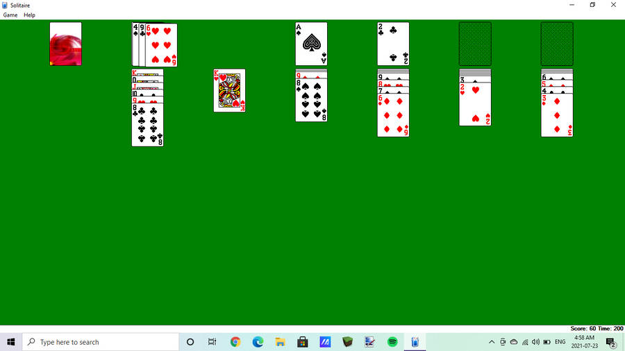 Microsoft Solitaire Basic Computer Game