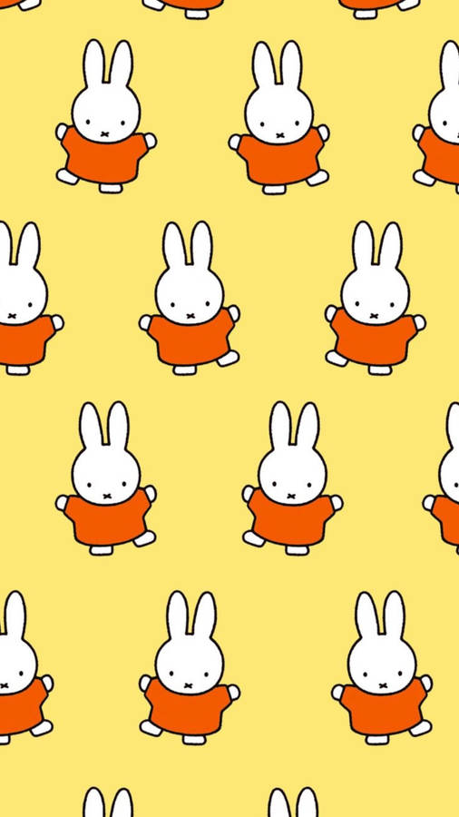 Download Miffy In Orange Pattern Wallpaper Wallpapers Com