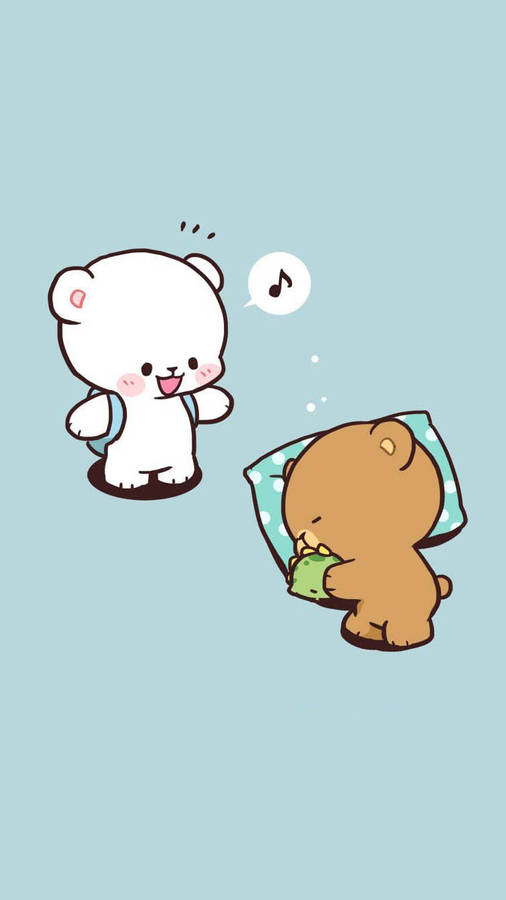 Download Milk And Mocha Bears Backpack Pillow Wallpaper | Wallpapers.com