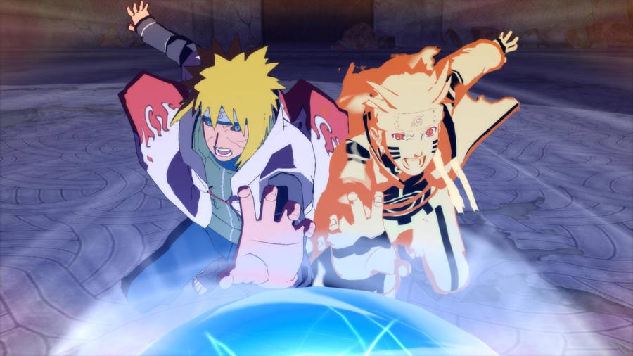 Download Minato And Naruto Rasengan Wallpaper | Wallpapers.com