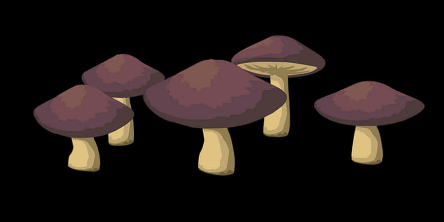 Cartoon_ Mushroom_ Cluster_ Vector
