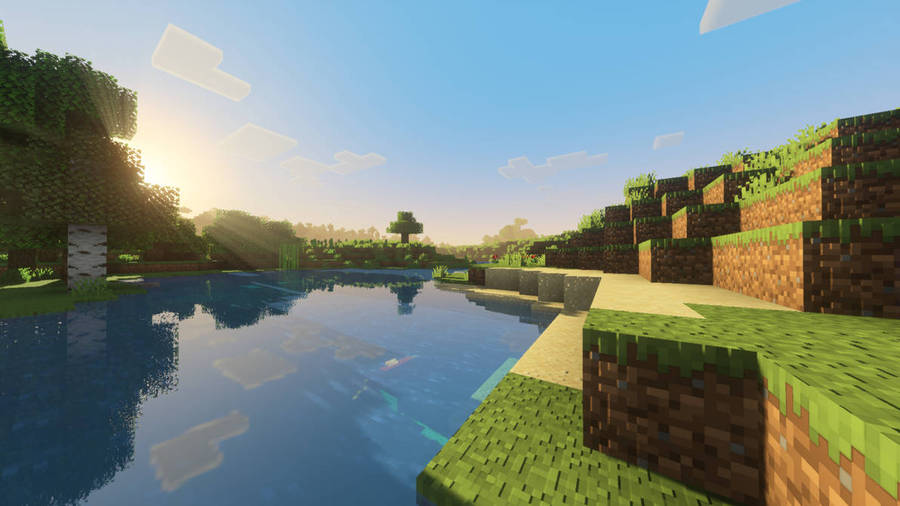 Download Minecraft Lake 1280x720 Wallpaper | Wallpapers.com