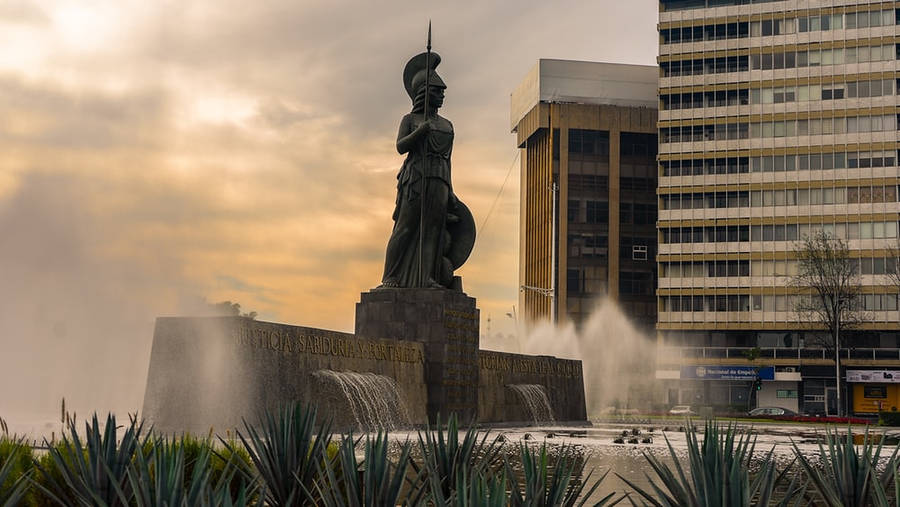 Download Minerva Statue In Guadalajara Wallpaper