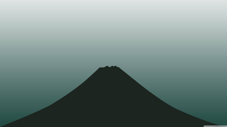 Minimal black volcano on light blue-sky wallpaper