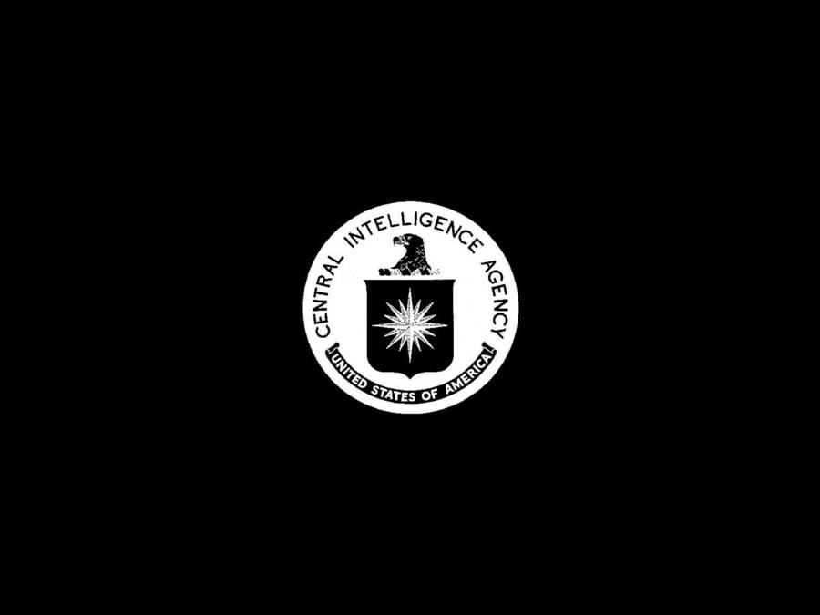 Download Minimalist Black And White Cia Logo Wallpaper | Wallpapers.com