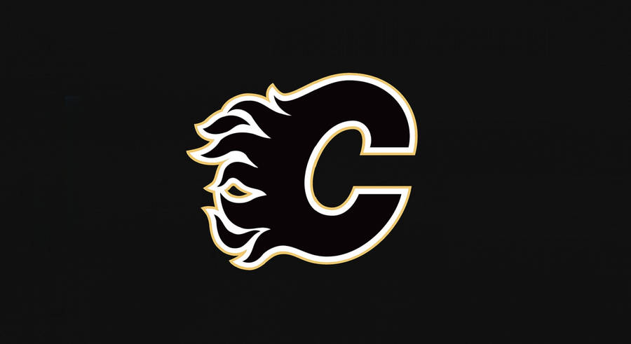 Download Minimalist Black Calgary Flames Wallpaper | Wallpapers.com