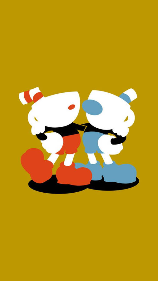 Download Minimalist Cuphead And Mugman Wallpaper | Wallpapers.com