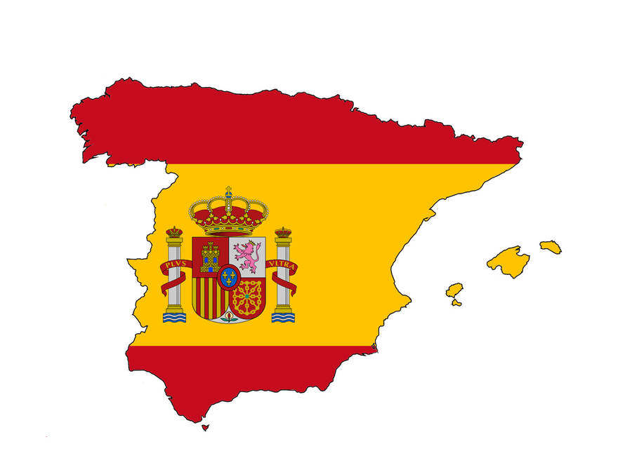 Download Minimalist Spain Flag Map Wallpaper | Wallpapers.com