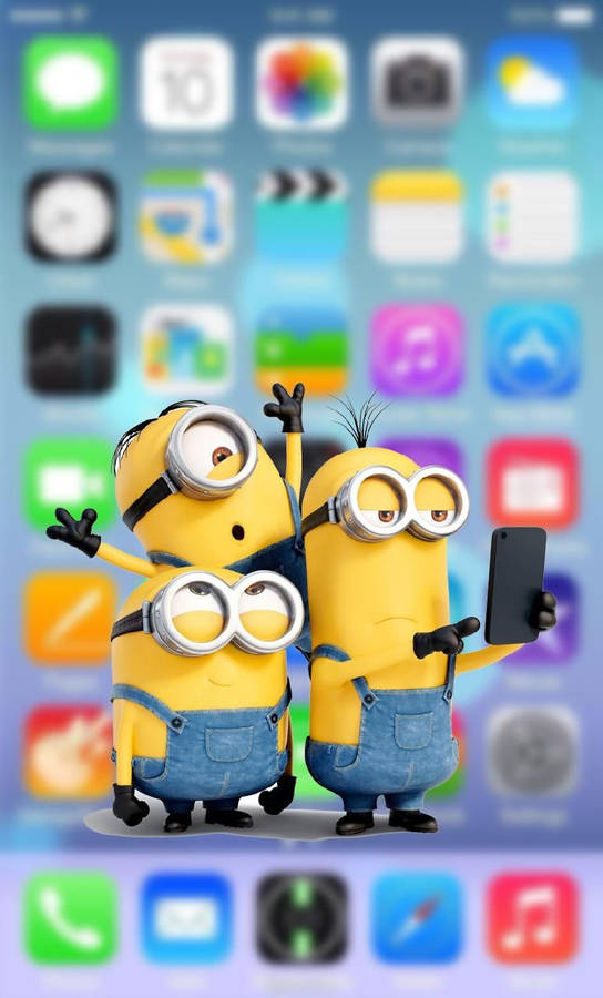 Download Minions Inside Phone Screen Wallpaper Wallpapers Com