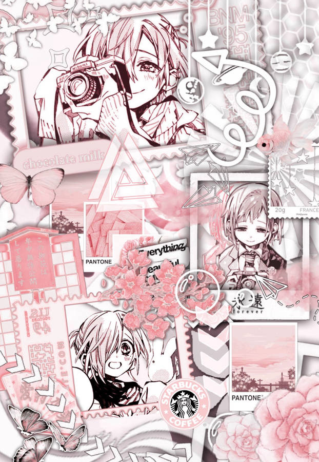 Mitsuba Sousuke artistic collage wallpaper