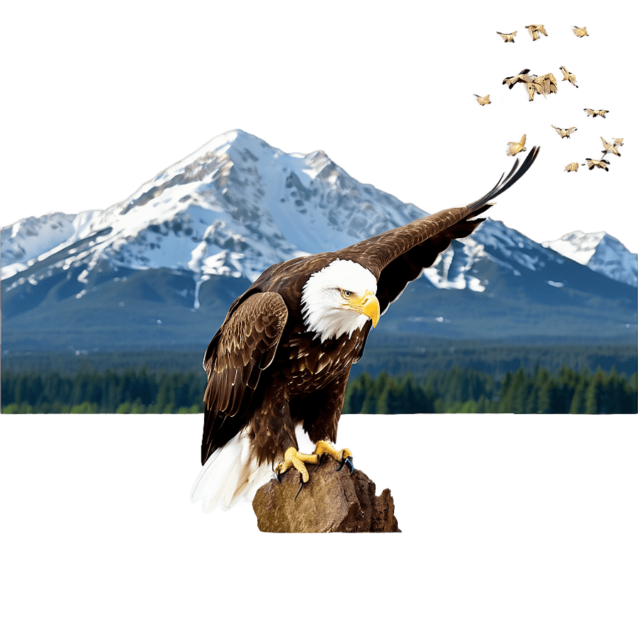 Bald Eagle and Mountains PNG jsc