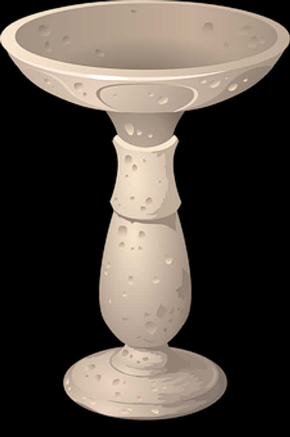 Stone Bird Bath Illustration