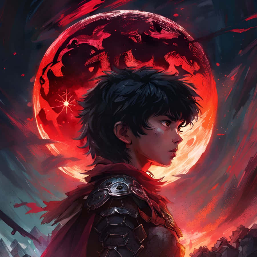 Casca Berserk unter blutrotem Mond