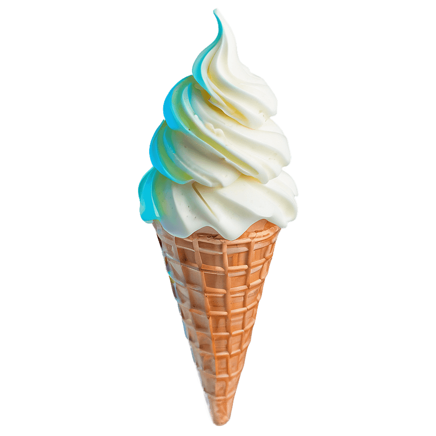 Classic Vanilla Ice Cream Cone PNG 05252024