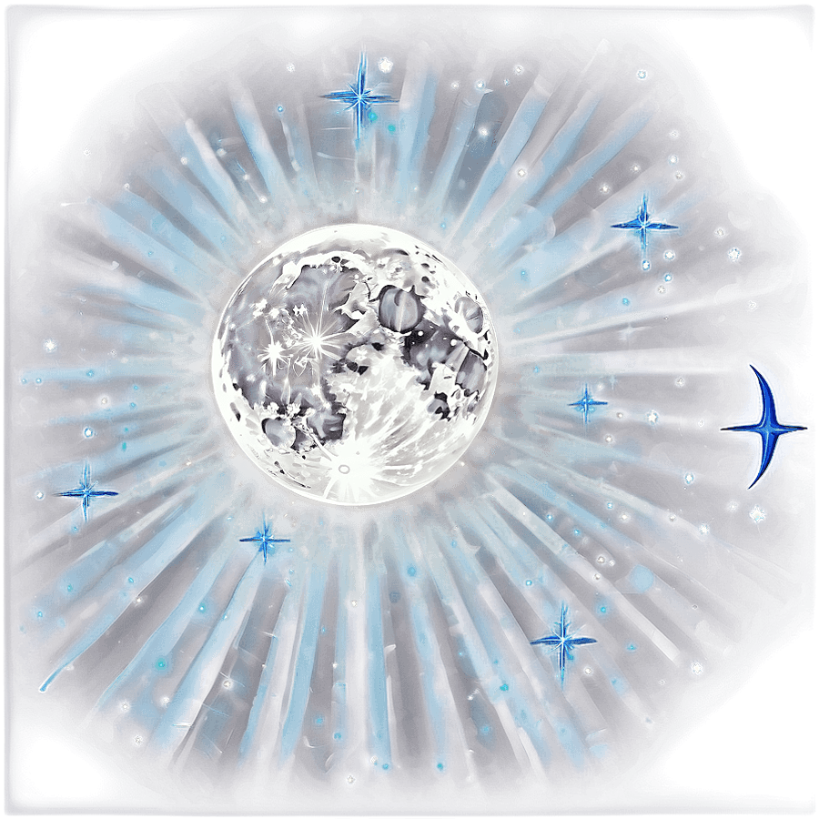 Moon and Stars Sparkling PNG 06242024