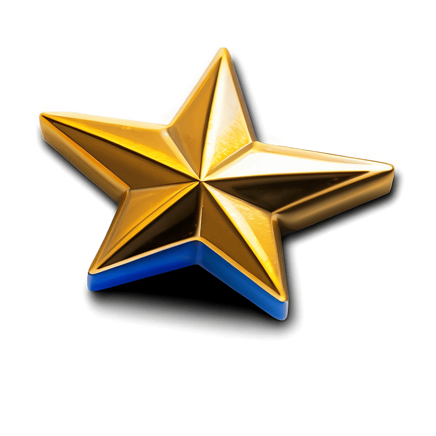 Gold Star on Blue PNG nhu19