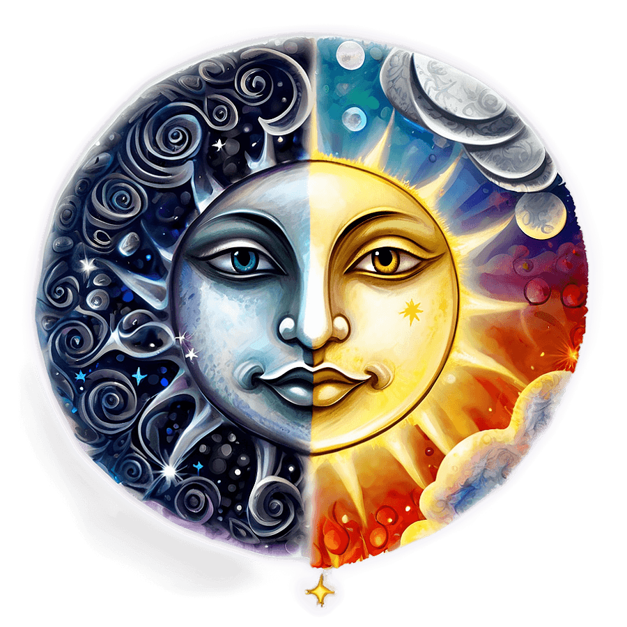 Sun and Moon Whimsical Fantasy PNG 20