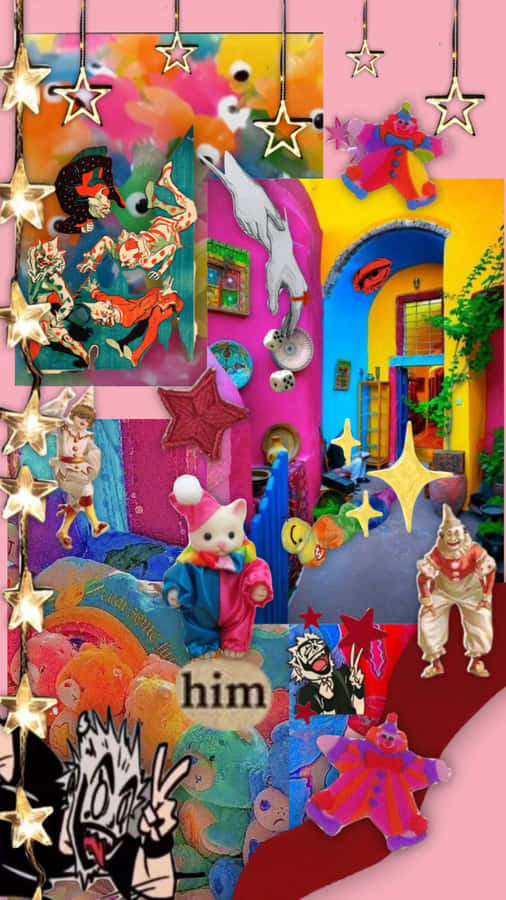 Clowncore Lebhaftes Collage