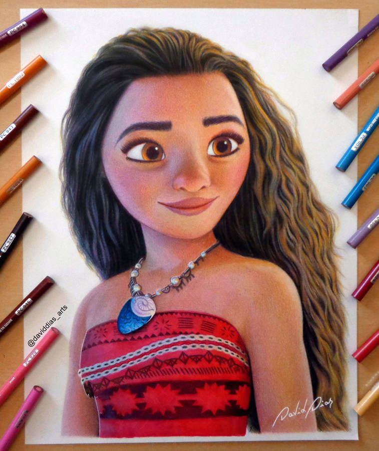 Download Moana Pencil Drawing Wallpaper Wallpapers Com