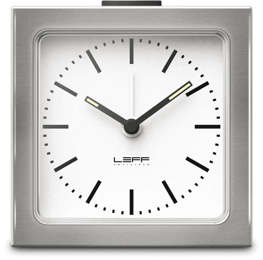 Modern Silver Framed White Clock