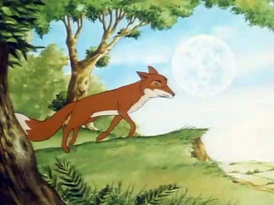 EinsamerFuchs in den Tieren von Farthing Wood.
