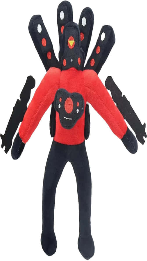 Brinquedo de Pelúcia Polvo Vermelho e Preto