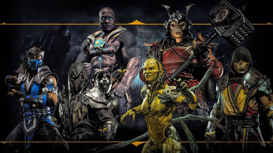 Download Mortal Kombat 11 Fighters Poster Wallpaper | Wallpapers.com