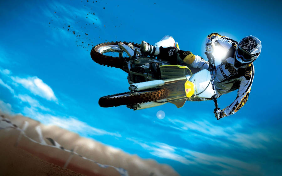 Motocross sports driver realistic illustration wallpaper