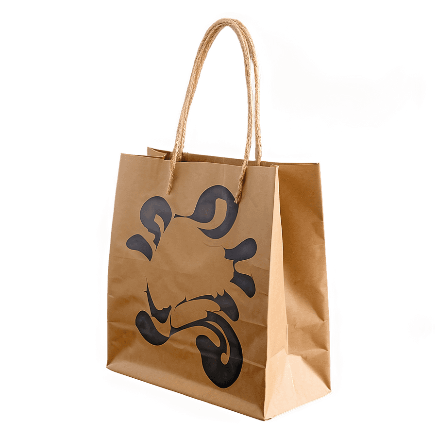 Printed Brown Paper Bag PNG 06282024