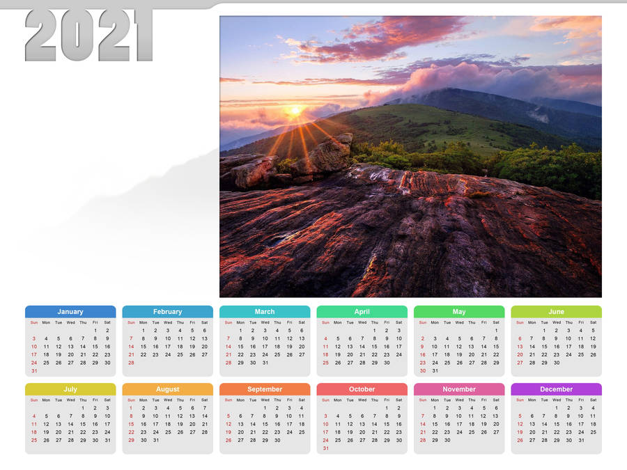 Download Mountainview Calendar 2021 Desktop Wallpaper