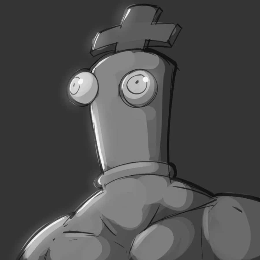 Monochrome Roboter Porträt