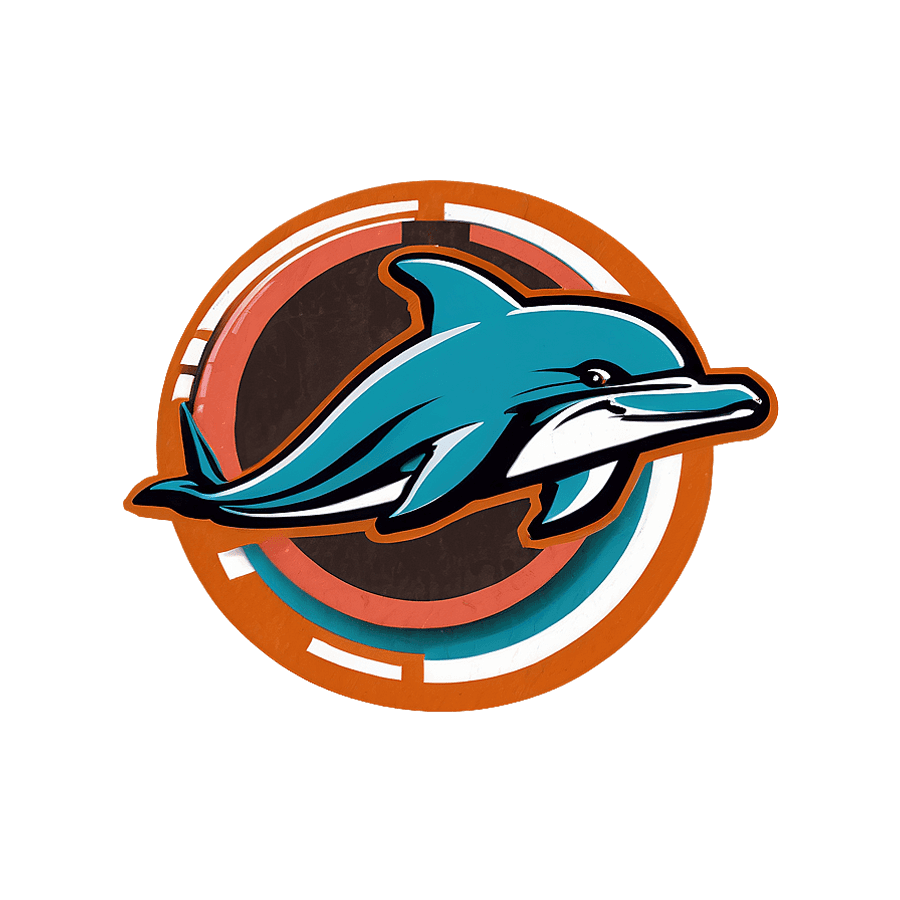 Retro Miami Dolphins Logo PNG fer
