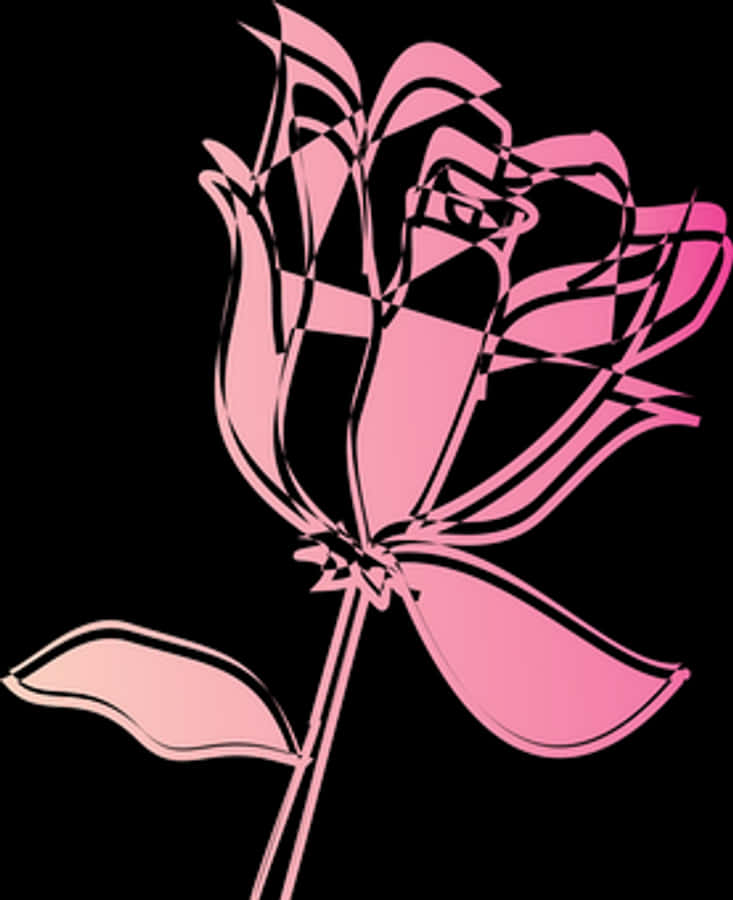 Abstract Pink Rose Vector Art