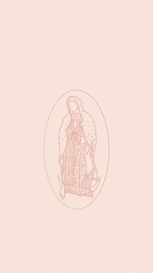 Jomfruen af Guadalupe Minimalistisk Illustration